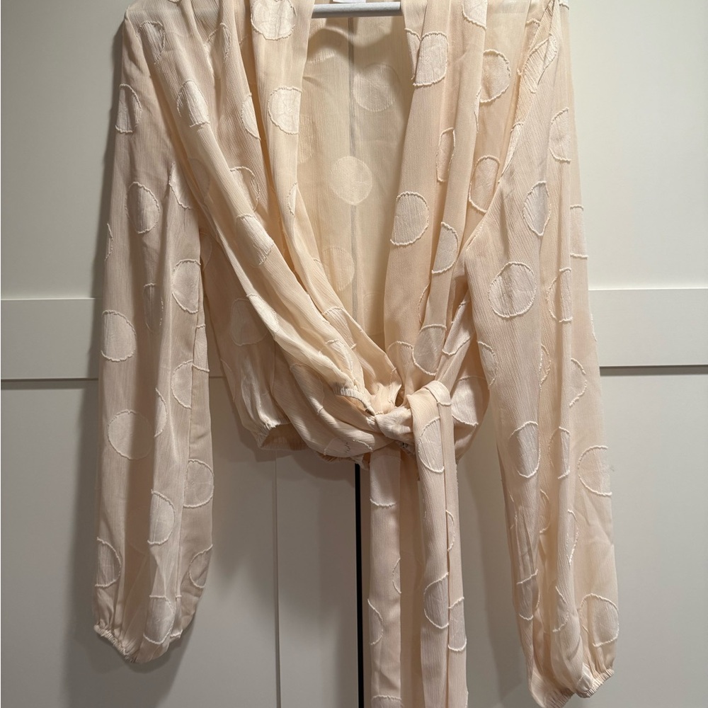 Elegant Cream Wrap Top